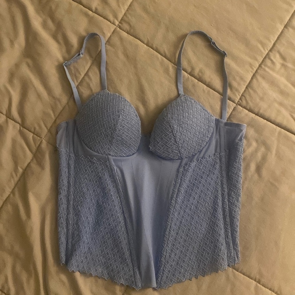 La Perla Greta satin-paneled bustier 34B